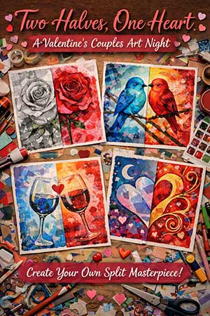 image showing ideas for creating valentine's themed artwork