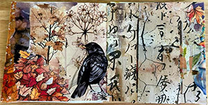 an example of a concertina art journal containing fall themes