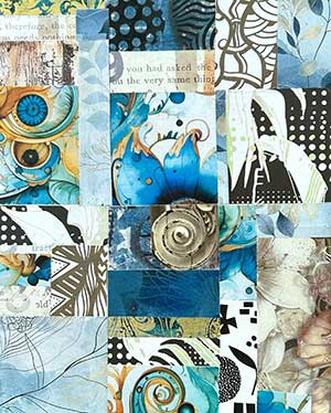 An example of grid based gelli plate collage