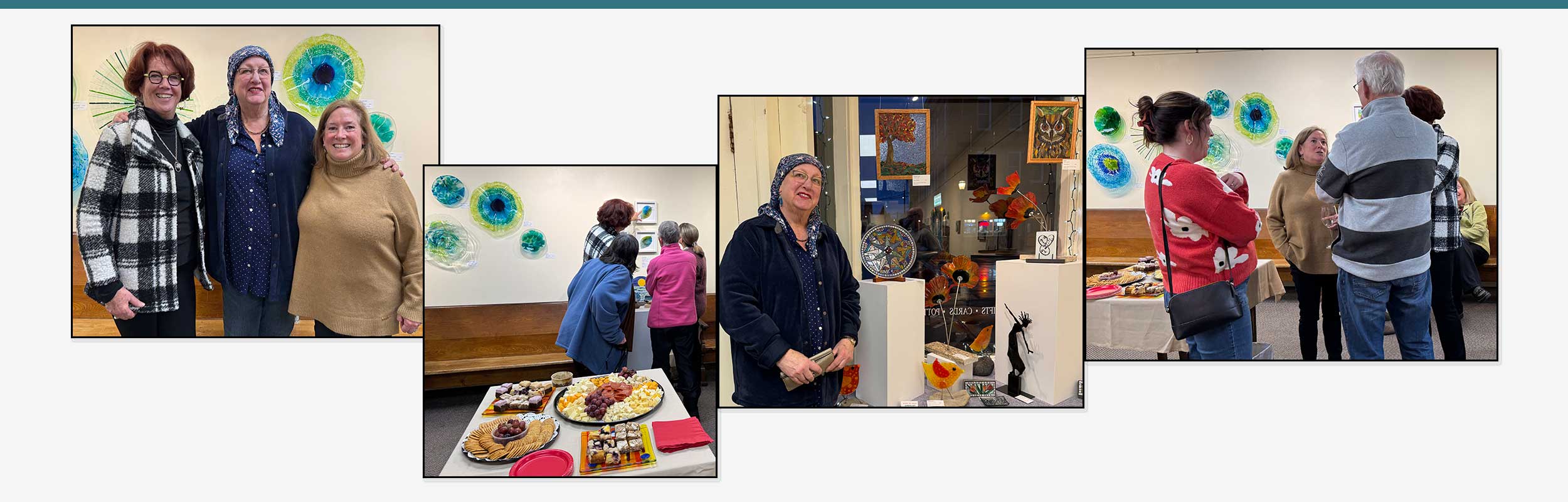website banner showing photos from the opening ceremony of the show titled Glass Art Three Perspectives