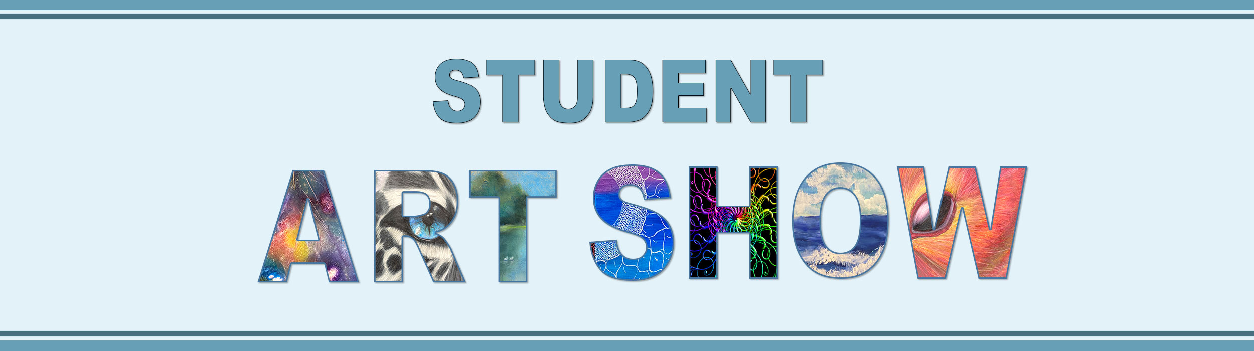 web banner advertising the student art show