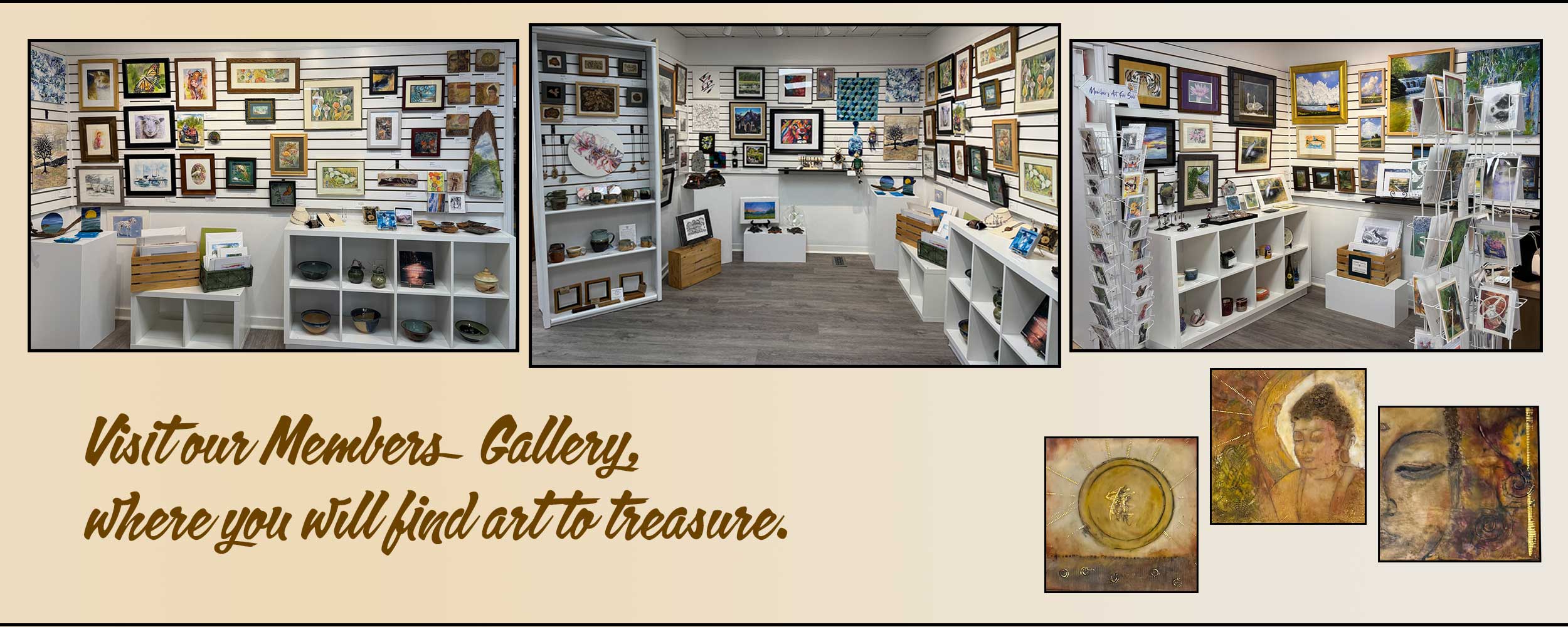 a banner showing items for sale in our members gallery