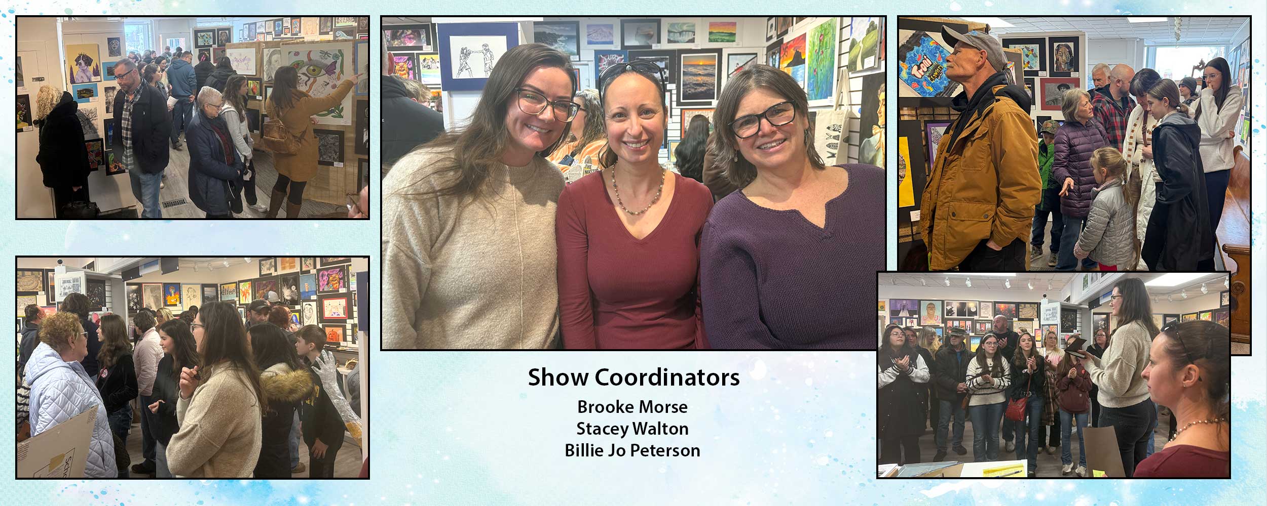 web banner showing scenes from the student art show awards ceremony