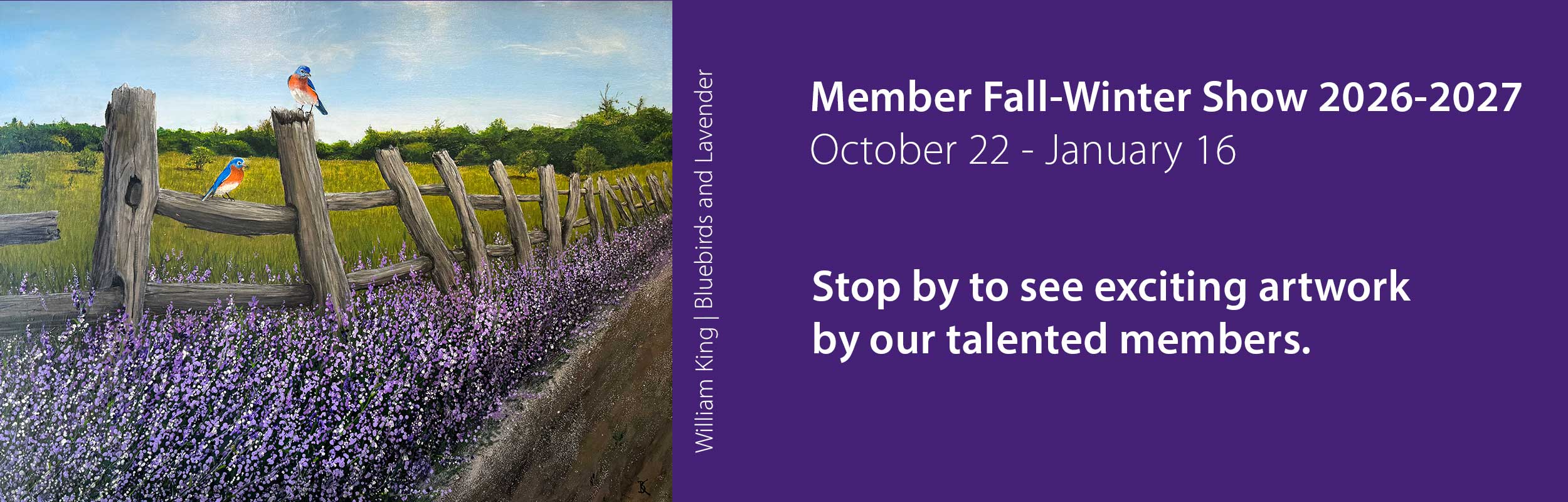 website banner announcing the Member Fall Winter Show 2026-2027