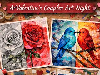 examples of valentine's artwork for a valentine's couples art night